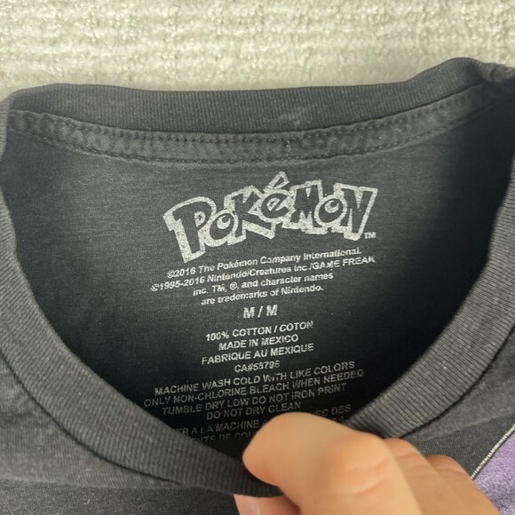 Y2K Pokemon Gengar #094 Graphic Print T-Shirt Black Men M 2016 - Picture 7 of 16